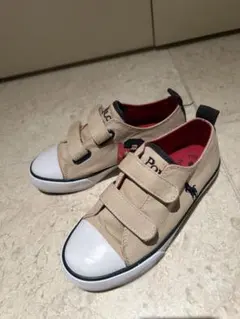 美品！POLO RALPH LAURENベージュ ベルクロスニーカー