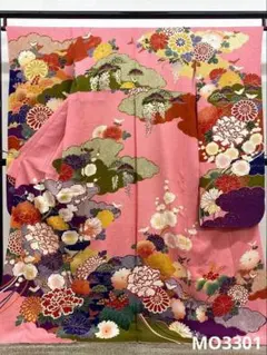 作家物振袖 仮絵羽 田村哲彦 舞台衣装 正絹 未仕立て品 八掛付き 