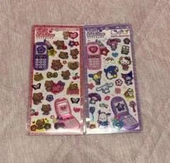 サンリオ 平成ハッピーフォン ぷっくりステッカー ぷっくりシール 2枚セット