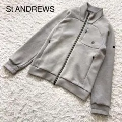 セントアンドリュース ゴルフウェア ニットブルゾン M ロゴ刺繍 ジップアップ