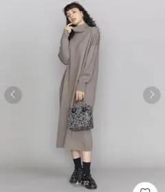 BY コットンスムースタートルニットマキシワンピース