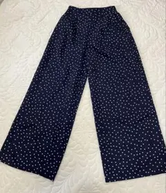 【最終価格】ネイビー ドット柄 ・ワイドパンツ・gu・サイズS