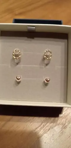 プ*子様 10金　ハート型とオーバル型のピアスセット