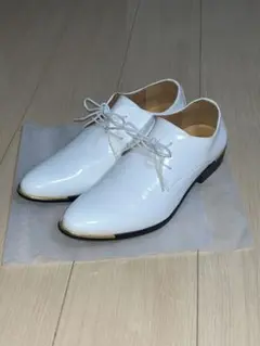新郎 白 エナメルシューズ 26cm 42 結婚式 タキシード ウェディング