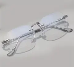 新品未使用 シルバー メタルフレーム メガネ 韓国 オンニ 度なし Y2K