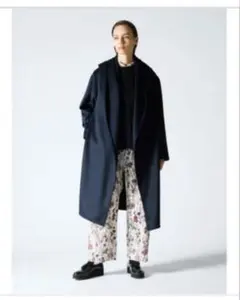 mizuiro ind｜フーデッド ロング カーディガン ネイビーのサムネイル