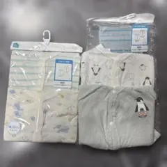 ノースリーブ前開きロンパース　2枚組　2セット　4枚　未使用品　　70cm