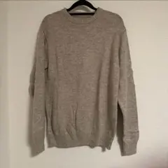 無印良品　ベージュ　クルーネック ウール　ニットセーター