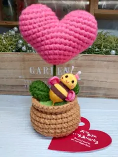 ♥専用♥F*♡可愛いハートの植木鉢とハチさんセット*♡ピンク*♡♥