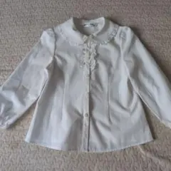 美品CHOPINdeux 長袖シャツ 100サイズ ホワイト　フリルブラウス