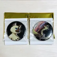 大カプコン展 モンスターハンター アイルー&リオレウス メタル缶バッジ2個セット