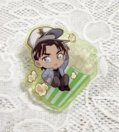 服部平次　名探偵コナン　クリアクリップバッジ　ポップコーン　おやつ