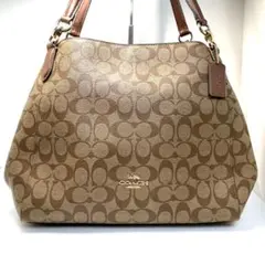 0122 COACH ワンショルダー バッグ シグネチャー ブラウン コーチ