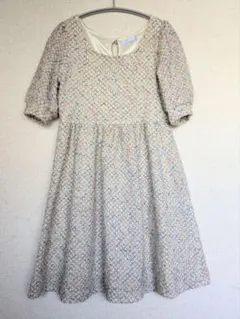 FREE'S SHOP 半袖ひざ丈ワンピース　パステルカラー　ベージュ