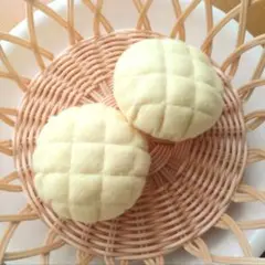【受注製作】フェルト　メロンパン（М寸）２個セット