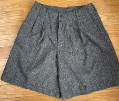 無印良品 レディース　洗えるウール混ツイードハーフパンツ　67cm ダークグレー
