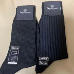 Aquascutum ソックス 2足セット 23-25cm ウール混ソックスのサムネイル