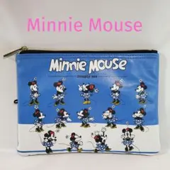 Disney　ディズニー　レトロ　ミニーマウス　ポーチ　ブルー　バッグ