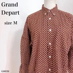 Grand Départ グランデパート 総柄シャツ M 幾何学模様 レトロ