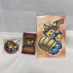 ポケモン化石博物館　オムナイトポストカード・缶バッジ・ステッカーセット