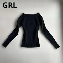 スクエアネックリブニットトップス[rut072] ブラック