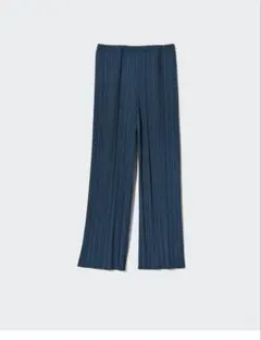 【新品未使用】UNIQLO　ネイビー プリーツストレートパンツ　XXL