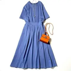 美品 クミキョク 大きいサイズ7 洗える 接触冷感 美シルエットポンチワンピース