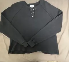 ANDER HUNK ダークネイビー 長袖　ヘンリーネック　短丈