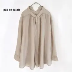 pas de calais パドカレ コットン レース ブラウス 製品洗い38 - メルカリ