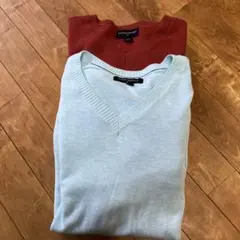BANANA REPUBLIC‼︎Vネックニット‼︎レッド とブルー　2枚セット‼︎のサムネイル
