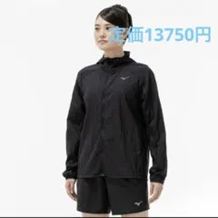 ミズノ　パッカブルジャケット　ブラック　レディース　ランニングウェアのサムネイル