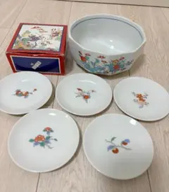 香泉作 有田焼 十角鉢と小皿5枚セット