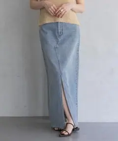 美品 Apart by アパートバイ デニムスリット スカート Mサイズのサムネイル