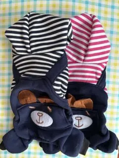 犬服フード付　双子コーデ2枚セット