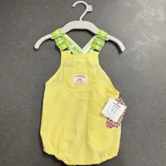 【70-80cm】Little Weekend イエロー チェックロンパース