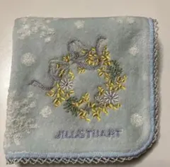 新品　ジルスチュアート　リース　タオルハンカチ　ハンドタオル　ブルー　ギフト