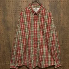 と*も様 エディーバウアー　　チェック柄 チェックシャツ　BDシャツ　茶色　YE