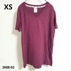 ピンク【XS】無地 半袖Ｔシャツ Ｖネック 半袖 赤紫 ルームウェアのサムネイル