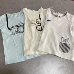 ベビー　半袖Tシャツ　3枚セット　水色　クリーム色　白　95サイズ　男の子