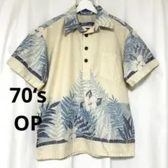 ✨70s 超希少✨オーシャンパシフィック アロハシャツ 紺タグ ヒッピー