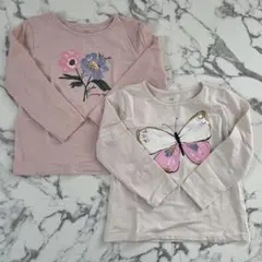 H&M 長袖カットソー　ロンT 2枚セット 幼稚園着　保育園着　女の子　お着替え
