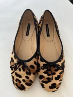 FABIO RUSCONI ヒョウ柄フラットシューズ 36