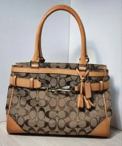 COACHシグネチャー ハンドバッグ タッセル Y2K トートバッグ A4サイズ