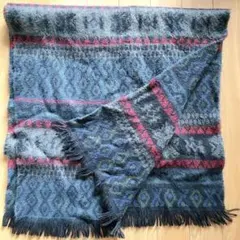 男女兼用◎ 北欧柄　おしゃれ マフラー　ネイビー