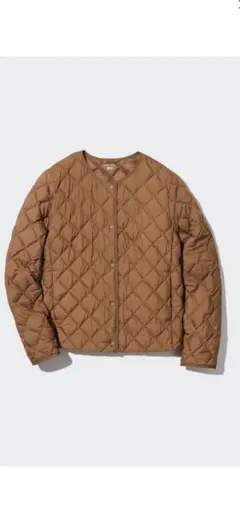 ユニクロパフテックキルティングジャケット/ウォームパデッドXL カラーブラウン