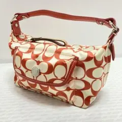 希少　COACH コーチ アクセサリーポーチ ナイロン 赤　ミニハンドバッグ