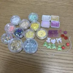 【セット】ネイル商材　まとめ売り　シェル、ホロ、パーツ、水彩