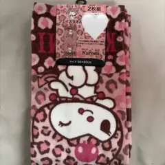 Kuromi ヒョウ柄 フェイスタオル 1枚