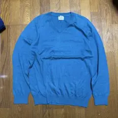 00s L.L.Bean ターコイズVネック ニットセーター Mサイズ