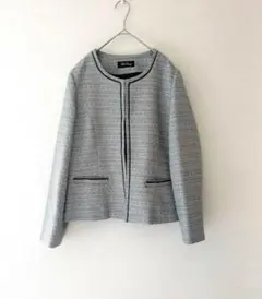 AddRouge アッドルージュ ツイード ノーカラー ジャケット 洗える 13